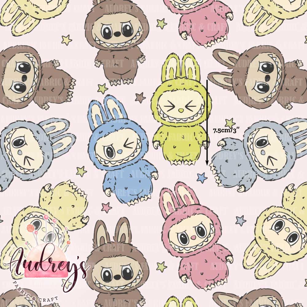 Labubu Toss | Digital-Print Custom Cotton Woven | 145cm wide