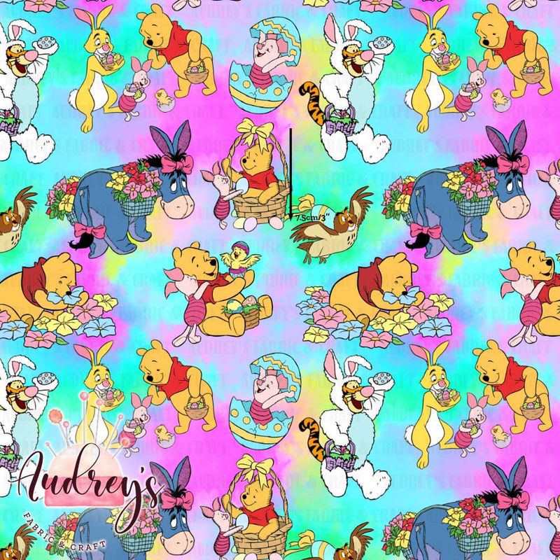 Winnie The Pooh Easter Fun | Digital-Print Custom Cotton Woven | 145cm wide