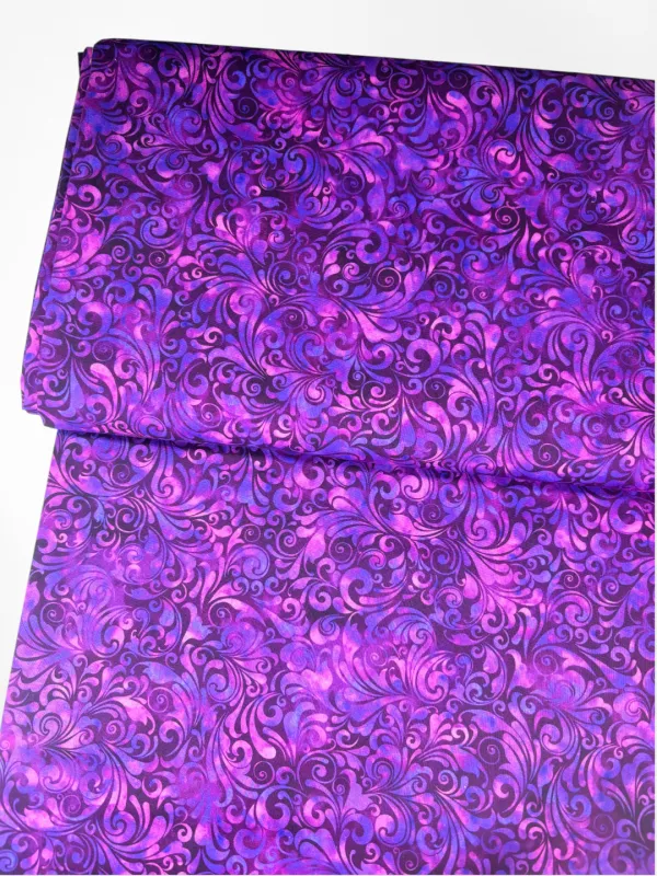 Paisley Twirls, Purples | Quilting Cotton | 112cm wide