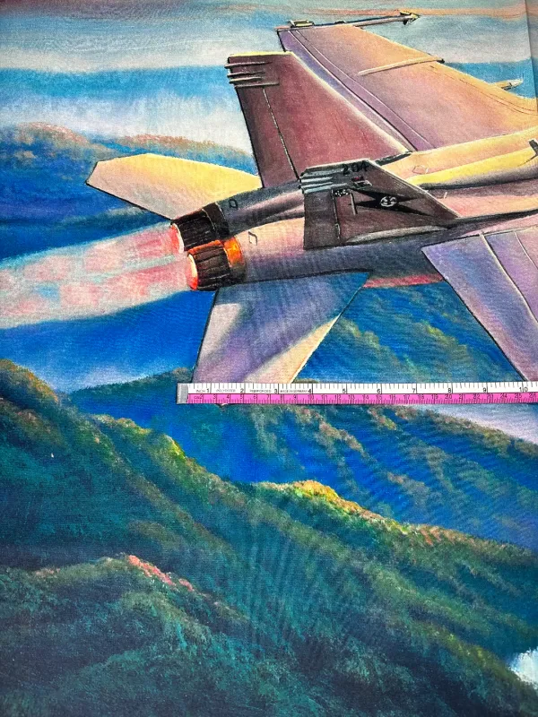 Sunset Sortie Plane Flying | Digital Print Quilting Cotton Panel