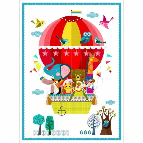 Flying High, Nursery Panel | Digital Print Quilting Cotton Panel