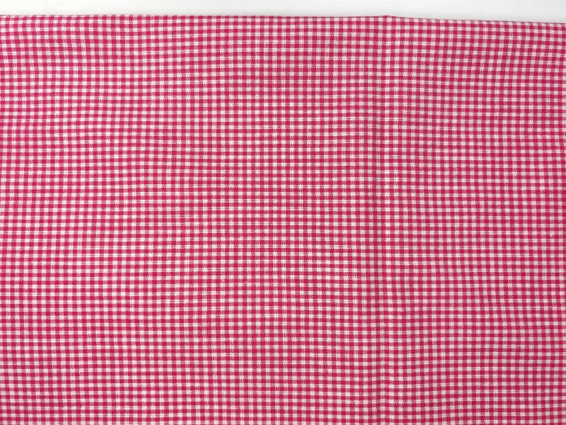 Gingham Red, 1/16'' | Yarn-dyed Cotton Woven Fabric | 112cm wide