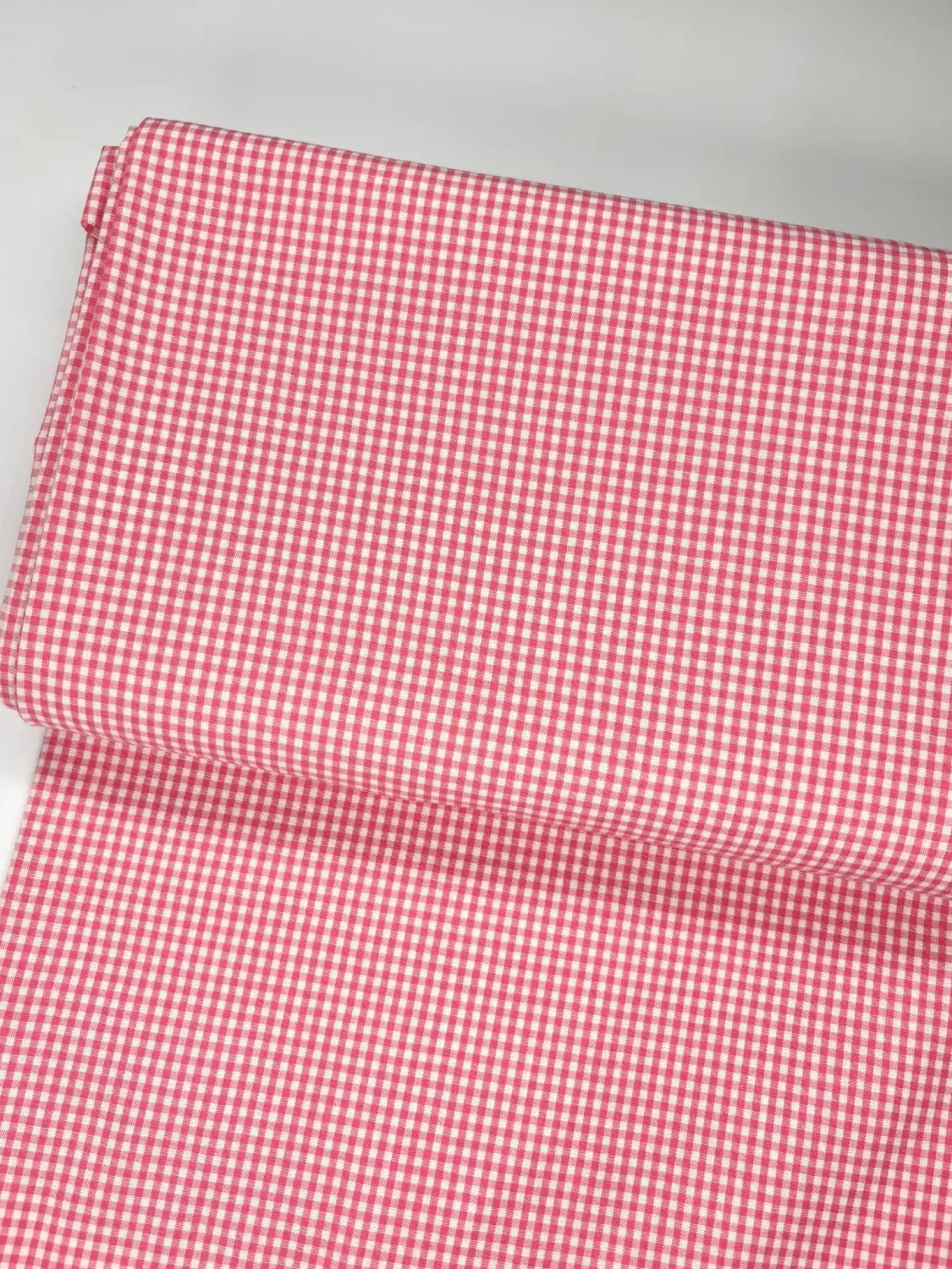 Gingham Pink, 2mm | Yarn-dyed Cotton Woven Fabric | 112cm wide