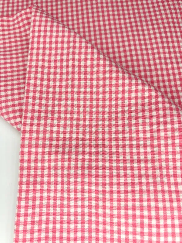Gingham Pink, 2mm | Yarn-dyed Cotton Woven Fabric | 112cm wide