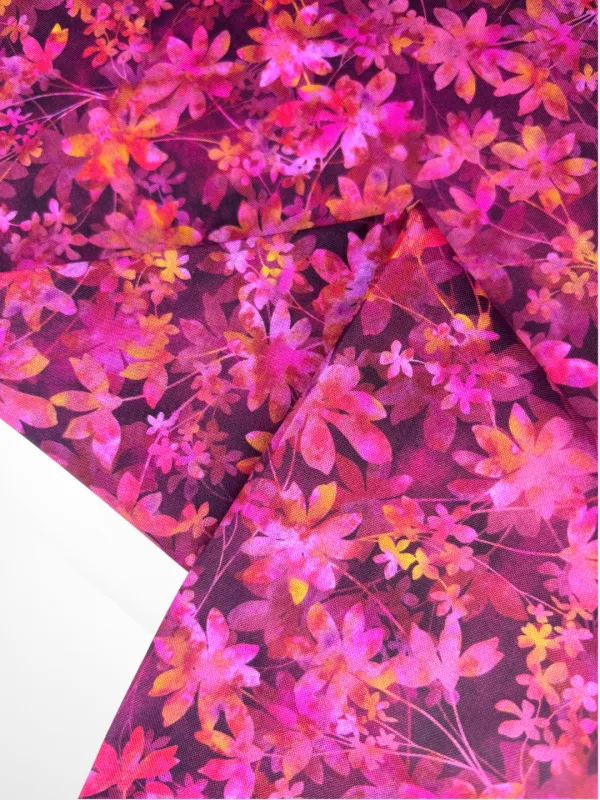 Vibrant Foliage, Magenta | Quilting Cotton | 112cm wide