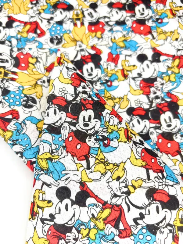 Mickey &amp; Friends Multi, Sensational 6| Licensed Quilting Cotton | 112cm wide