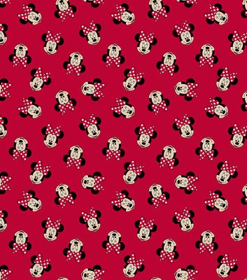 Minnie Head Toss | Licensed Quilting Cotton | 112cm wide
