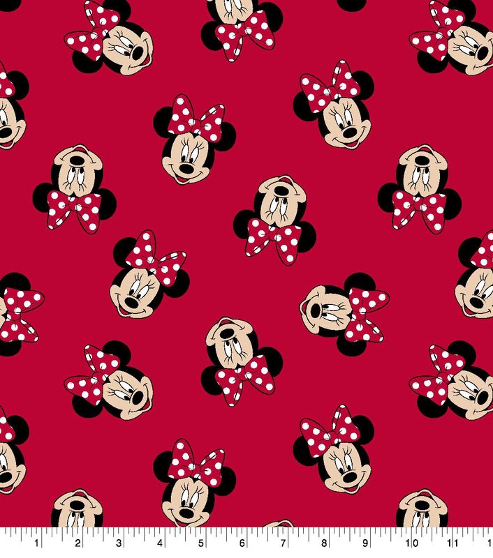 Minnie Head Toss | Licensed Quilting Cotton | 112cm wide