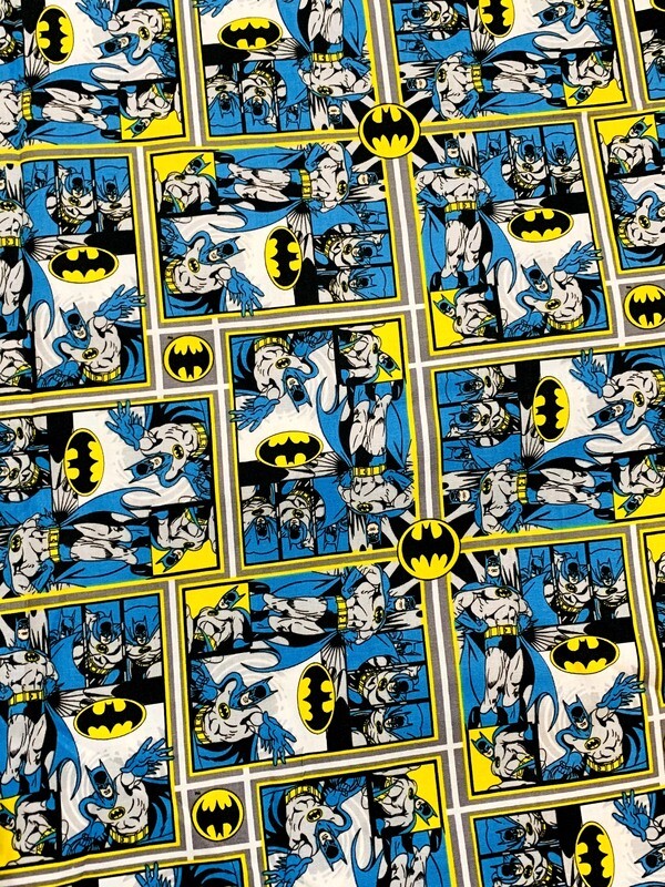 Batman Small Grids | Licensed Quilting Cotton | 112cm wide