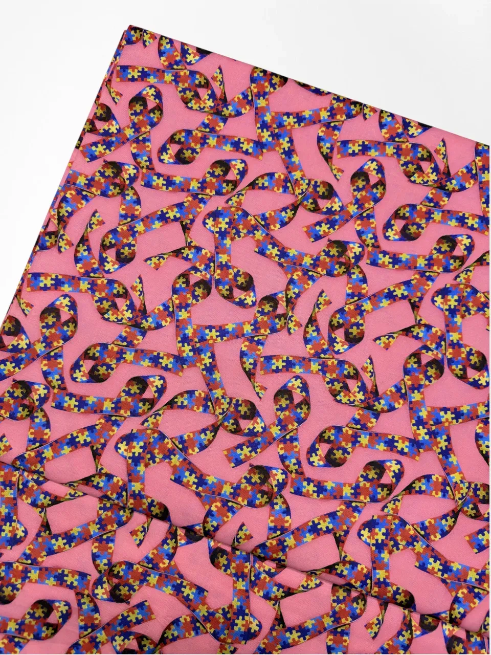 Autism Awareness Jigsaw  Puzzle Pieces | Quilting Cotton | 112cm wide