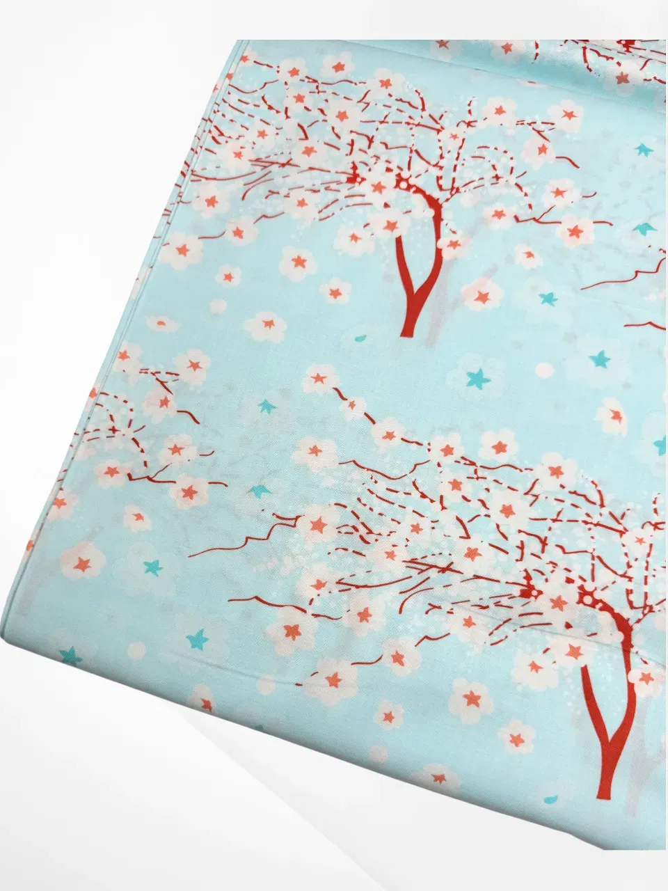Cherry Blossom on Blue | Quilting Cotton | 112cm wide