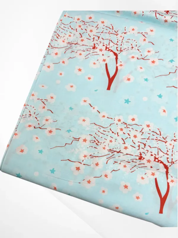 Cherry Blossom on Blue | Quilting Cotton | 112cm wide