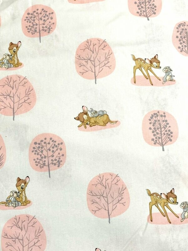 Bambi &amp; Thumper, Pink | Licensed Quilting Cotton | 112cm wide
