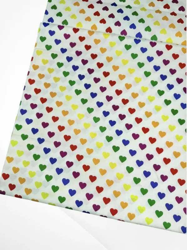 Rainbow Hearts | Quilting Cotton | 112cm wide