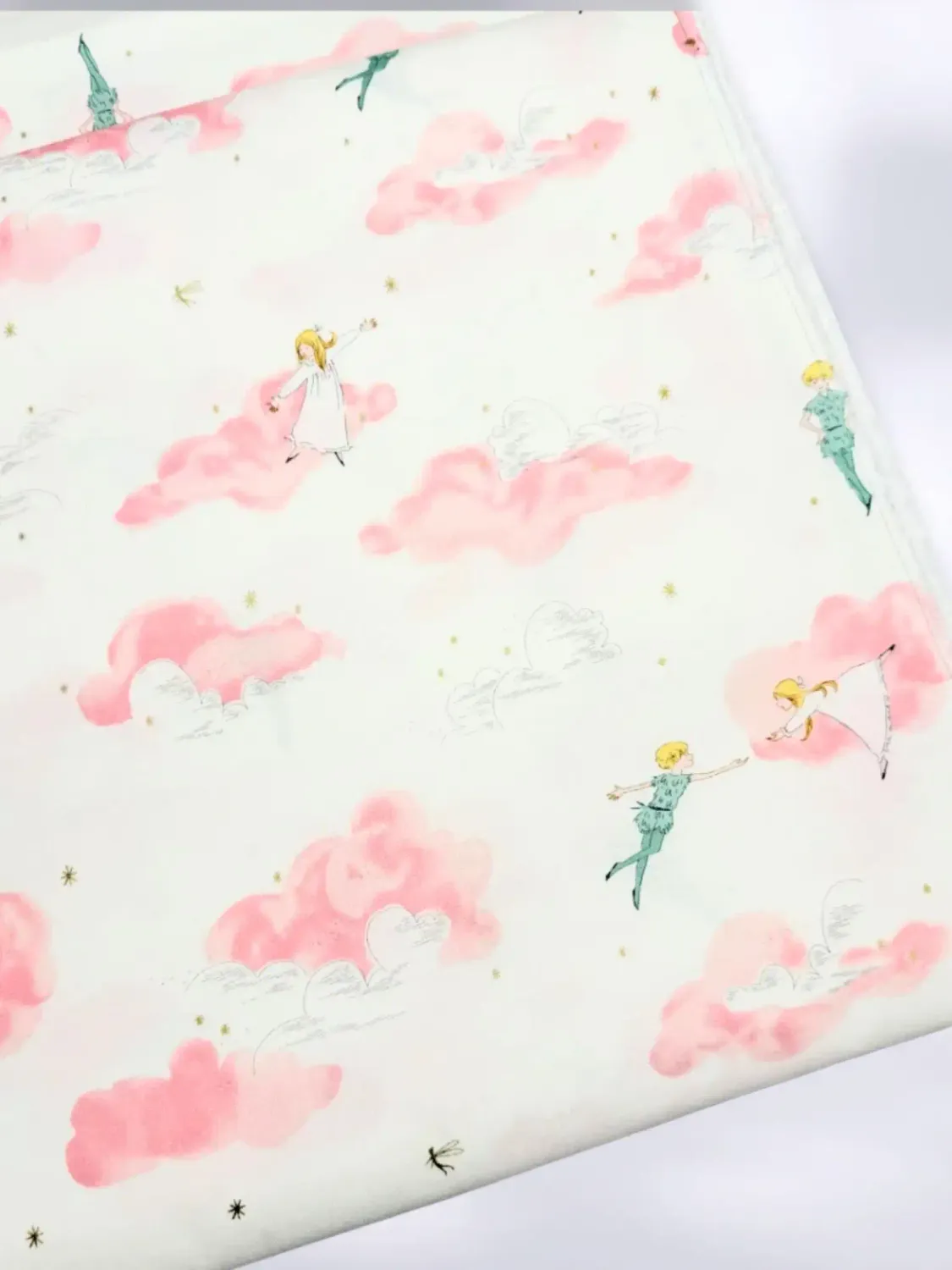Peter Pan &amp; Wendy, Cherry Blossom Clouds | Licensed Quilting Cotton | 112cm wide