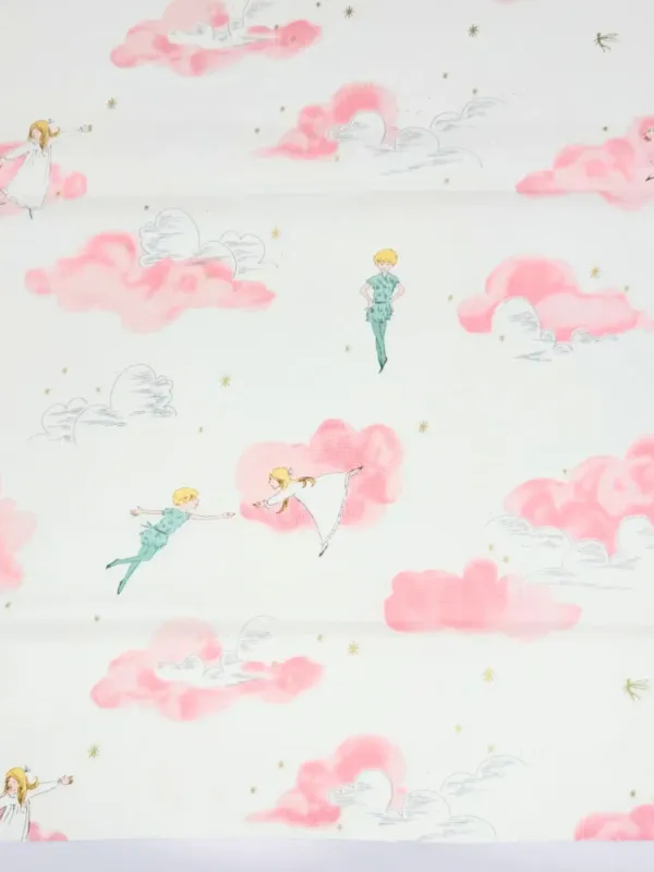 Peter Pan &amp; Wendy, Cherry Blossom Clouds | Licensed Quilting Cotton | 112cm wide