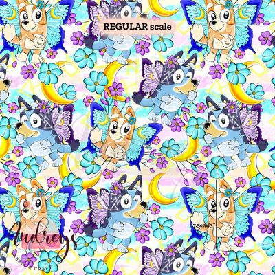 Bluey Butterflies | Digital-Print Custom PUL Waterproof Fabric | 150cm wide