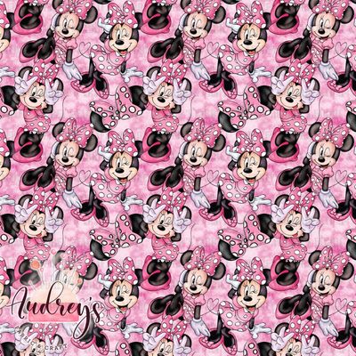 Minnie on Pink | Digital-Print Custom Cotton Lycra 240gsm | 145cm wide