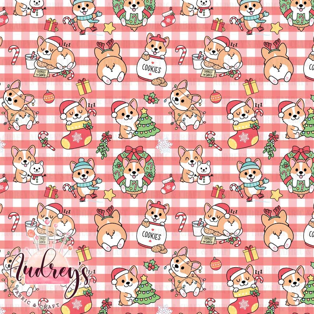 Christmas Gingham Corgis | PRE-ORDER | Choose Your Own Base