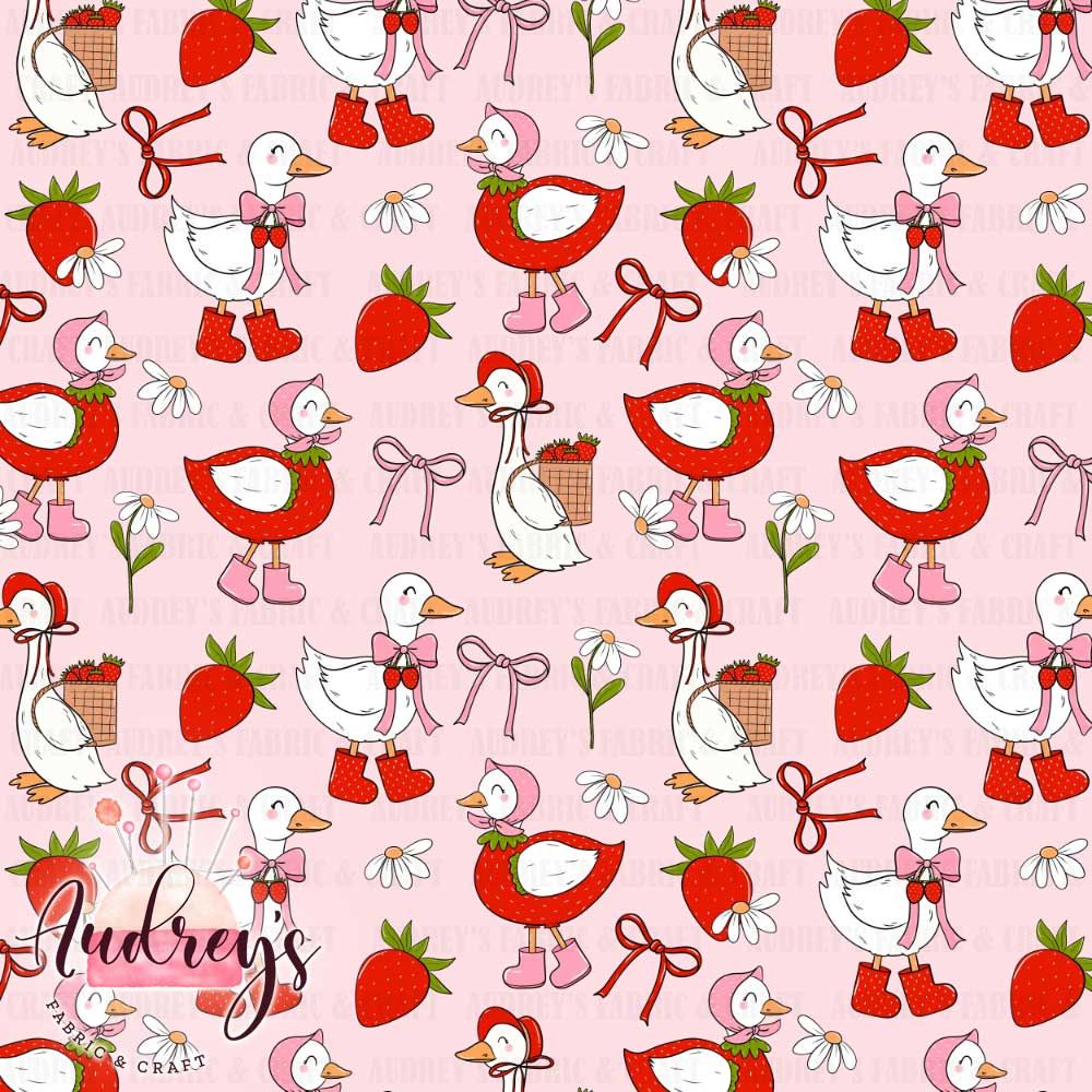 Strawberry Garden Geese | PRE-ORDER | Choose Your Own Base