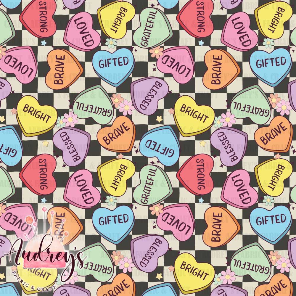 Retro Checkerboard Candy Hearts | PRE-ORDER | Choose Your Own Base