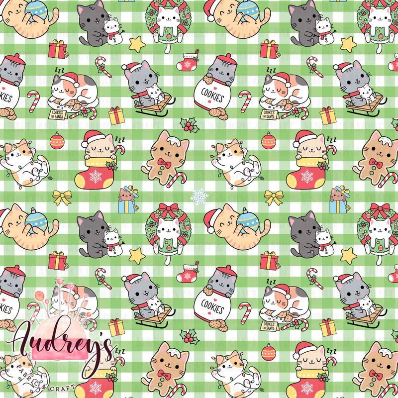 Christmas Gingham Kittens | PRE-ORDER | Choose Your Own Base