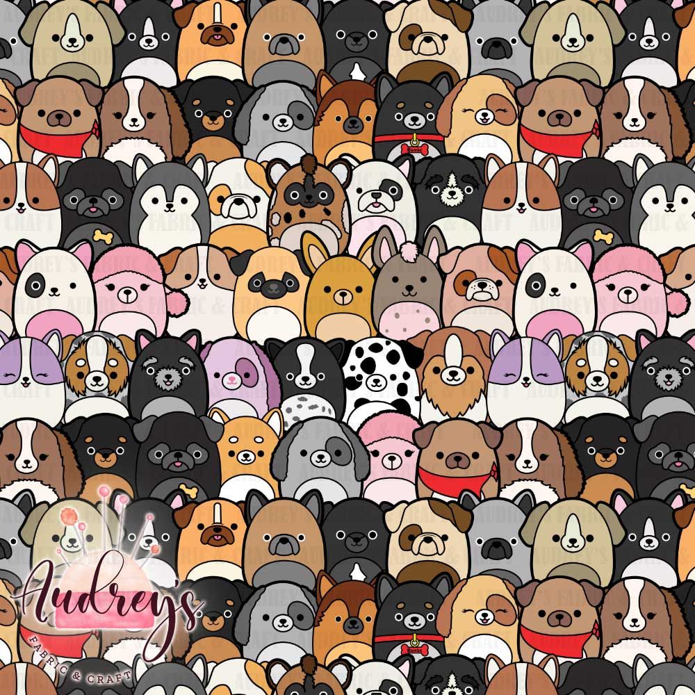 Plushie Puppy Allover | PRE-ORDER | Choose Your Own Base