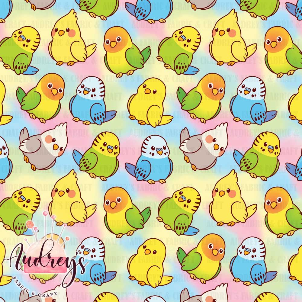 Rainbow Chibi Parrots | PRE-ORDER | Choose Your Own Base