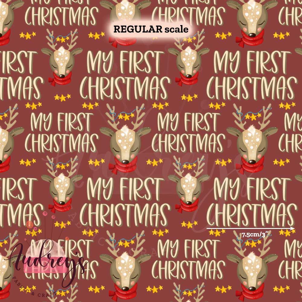 My First Christmas | Digital Print Custom Cotton Woven | 145cm wide