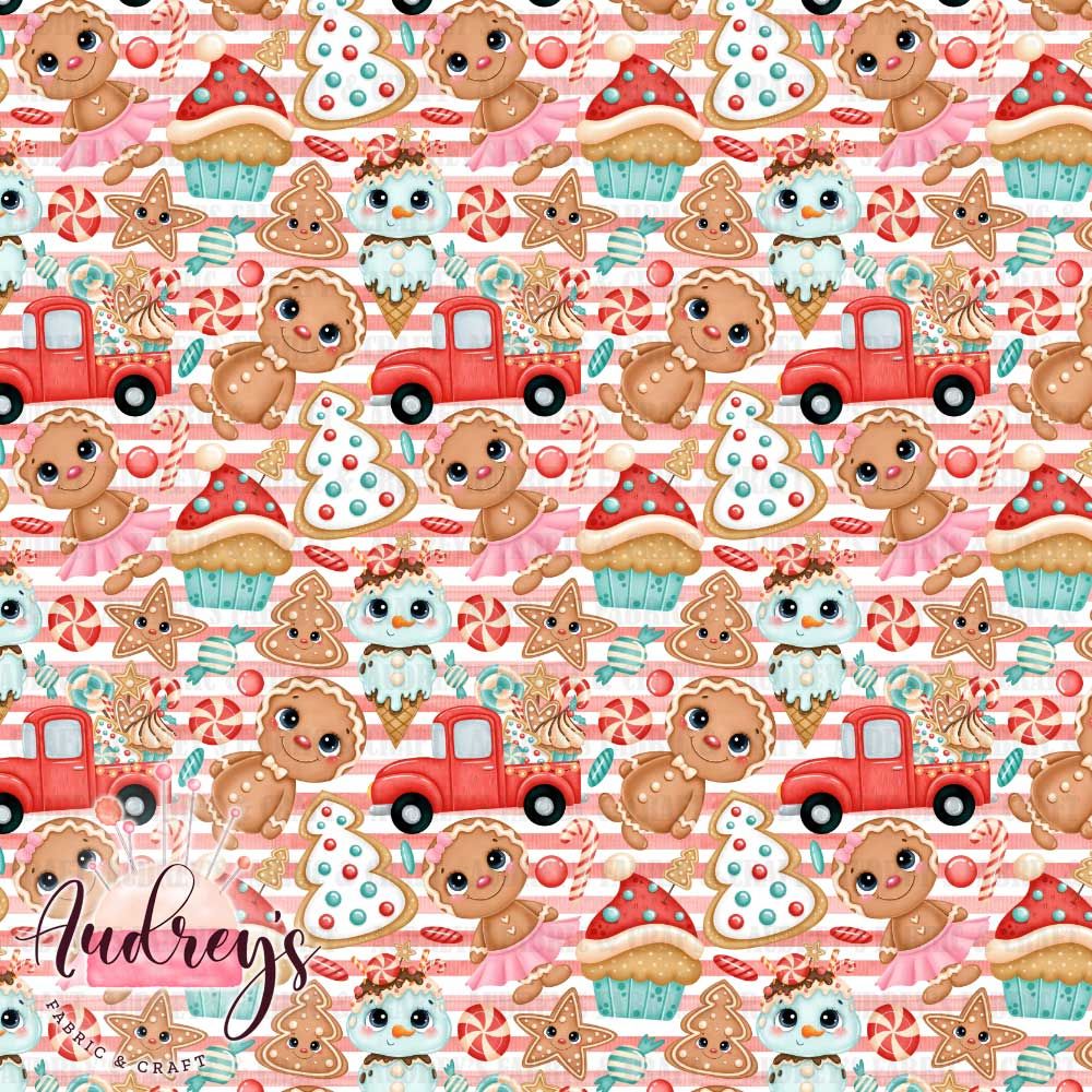 Xmas Gingerbread | Digital Print Custom Cotton Woven | 145cm wide