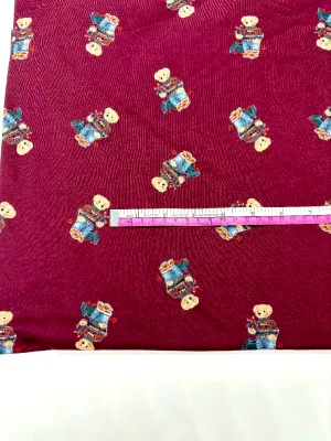 Polo Bear, Maroon | Licensed Combed Cotton Jersey T-shirt Fabric, 174cm Wide