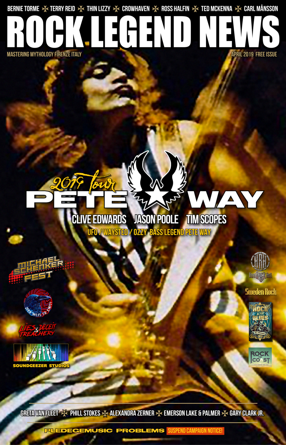 Issue 22 - Pete Way, Clive Edwards, Jason Poole, Tim Scopes, Michael Schenker -  Digital Download Magazine