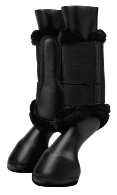 LeMieux Fleece Edge Mesh Brushing Boots (Zwart/Zwart - Maat: XL)