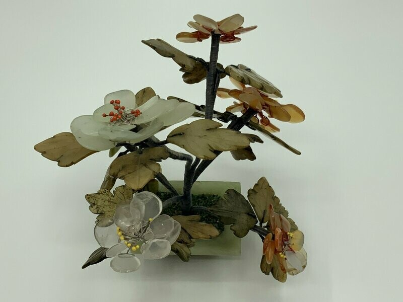 Vintage Jade and Agate Posable Tree