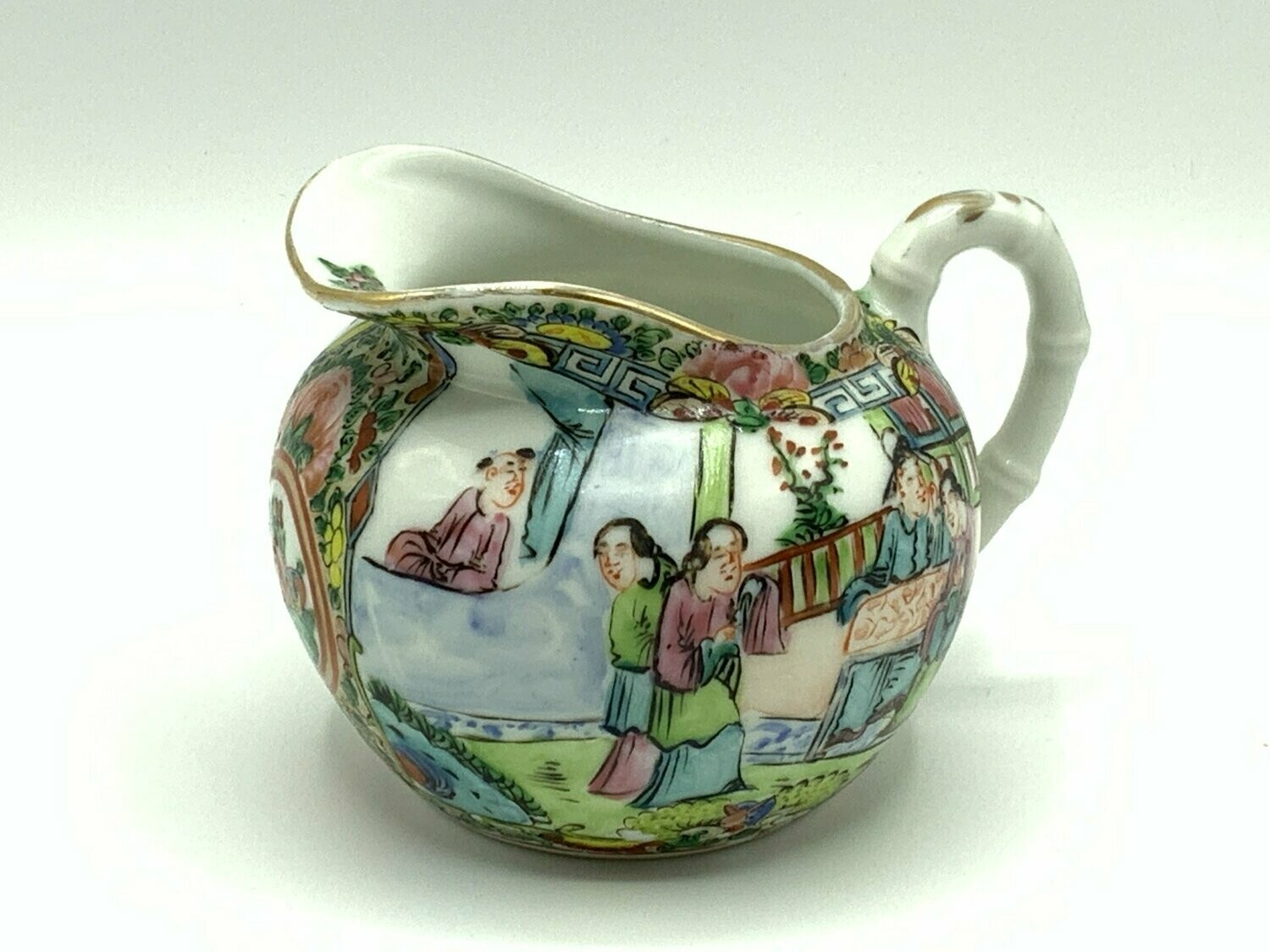 Vintage Chinese Hand Decorated Cream Jug.
