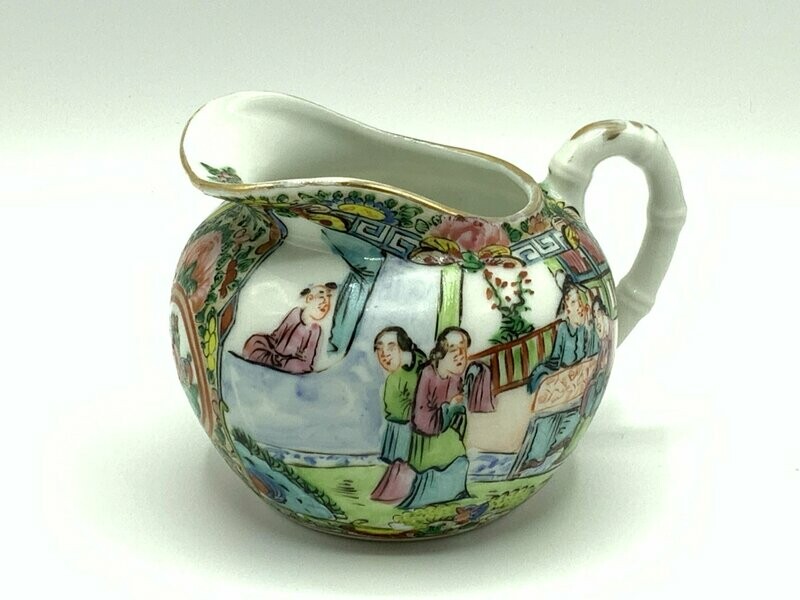 Vintage Chinese Hand Decorated Cream Jug.
