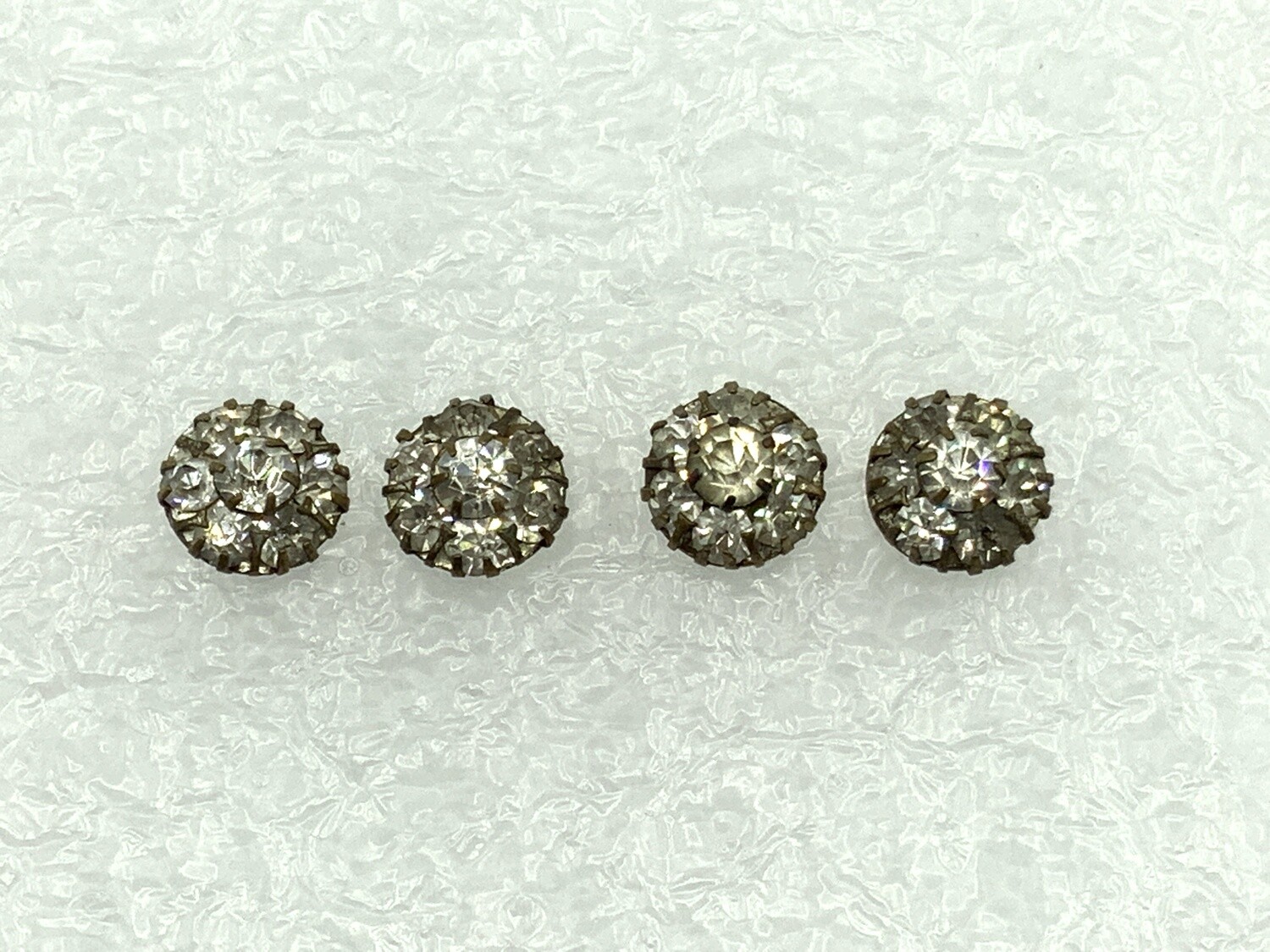 4 Vintage Diamante Cluster Waistcoat or Cuff Buttons