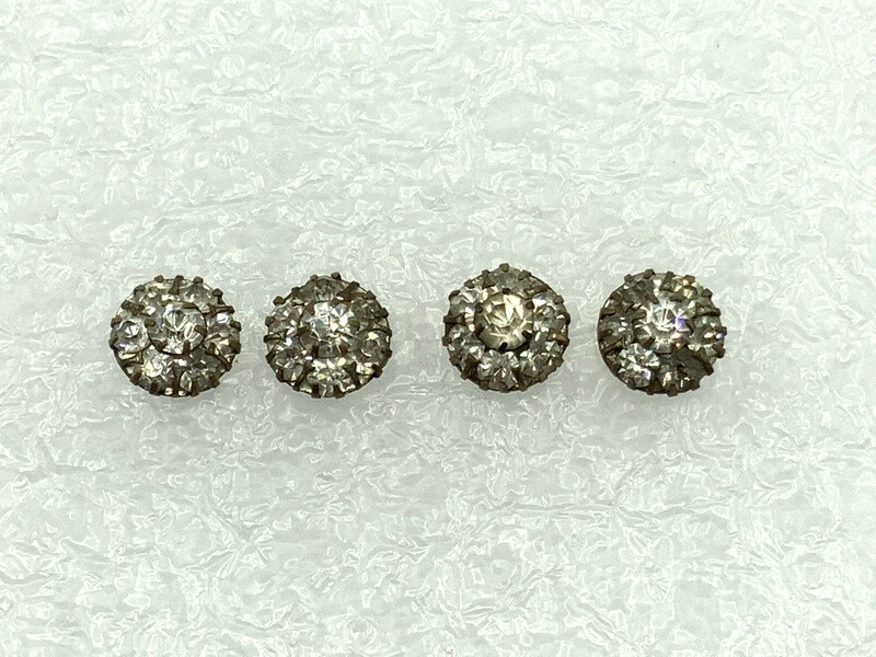 4 Vintage Diamante Cluster Waistcoat or Cuff Buttons
