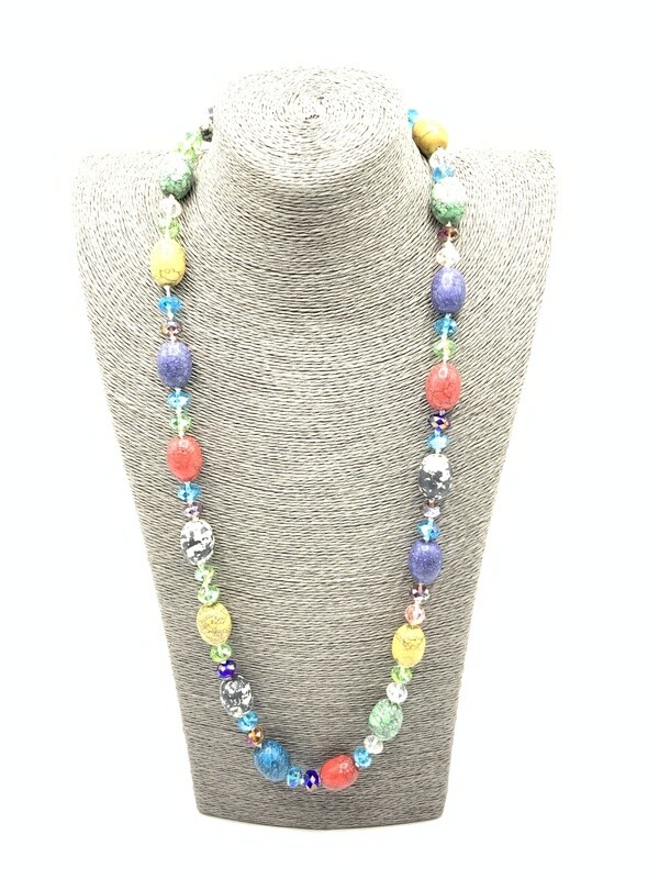 Beautiful Genuine Stone and Crystal Necklace