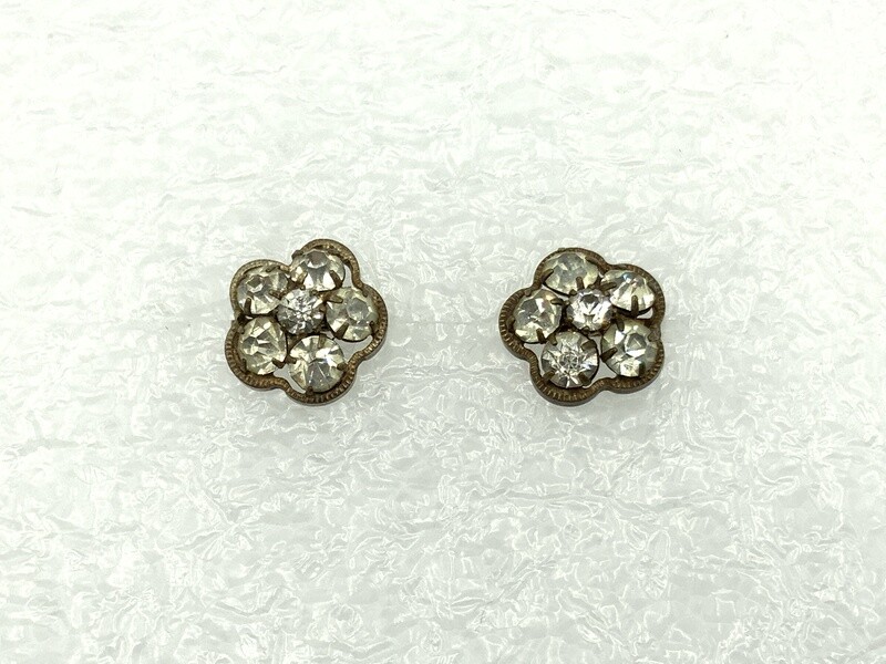 A Pair of Vintage Diamante Buttons 1950's