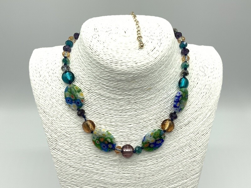 Crystal and Millefiori Necklace.
