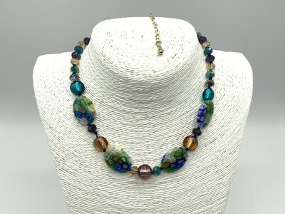 Crystal and Millefiori Necklace.