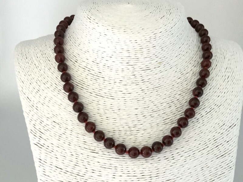 Mahogany Obsidian Bead Necklace