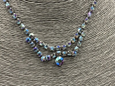 Revival Vintage Boutique Blue Rainbow Crystal Colour Necklace