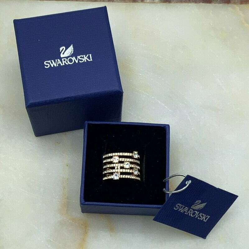 Swarovski Rose Gold Plated Wide Creativity Ring
