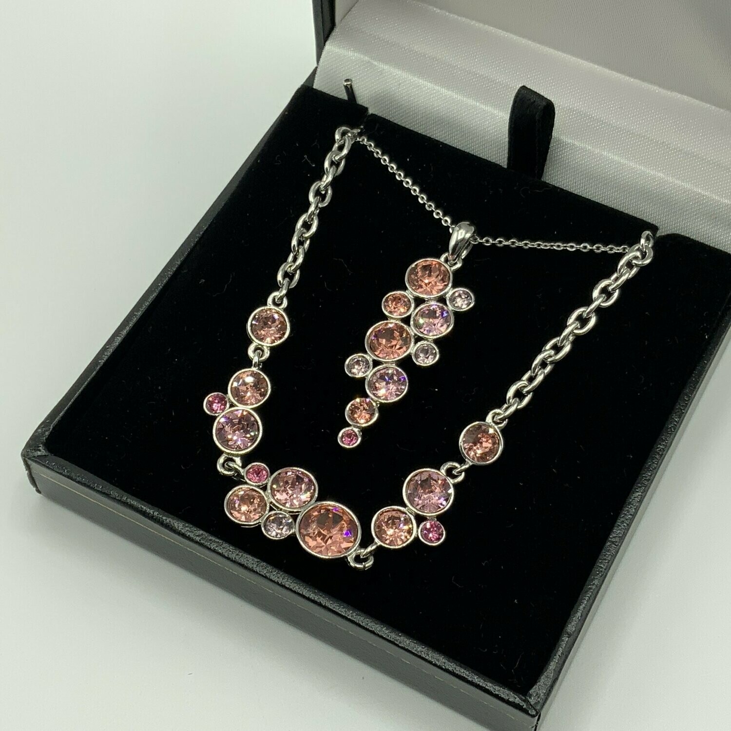 Pink Bubble Necklace & Bracelet Set ‘Swarovski Elements’