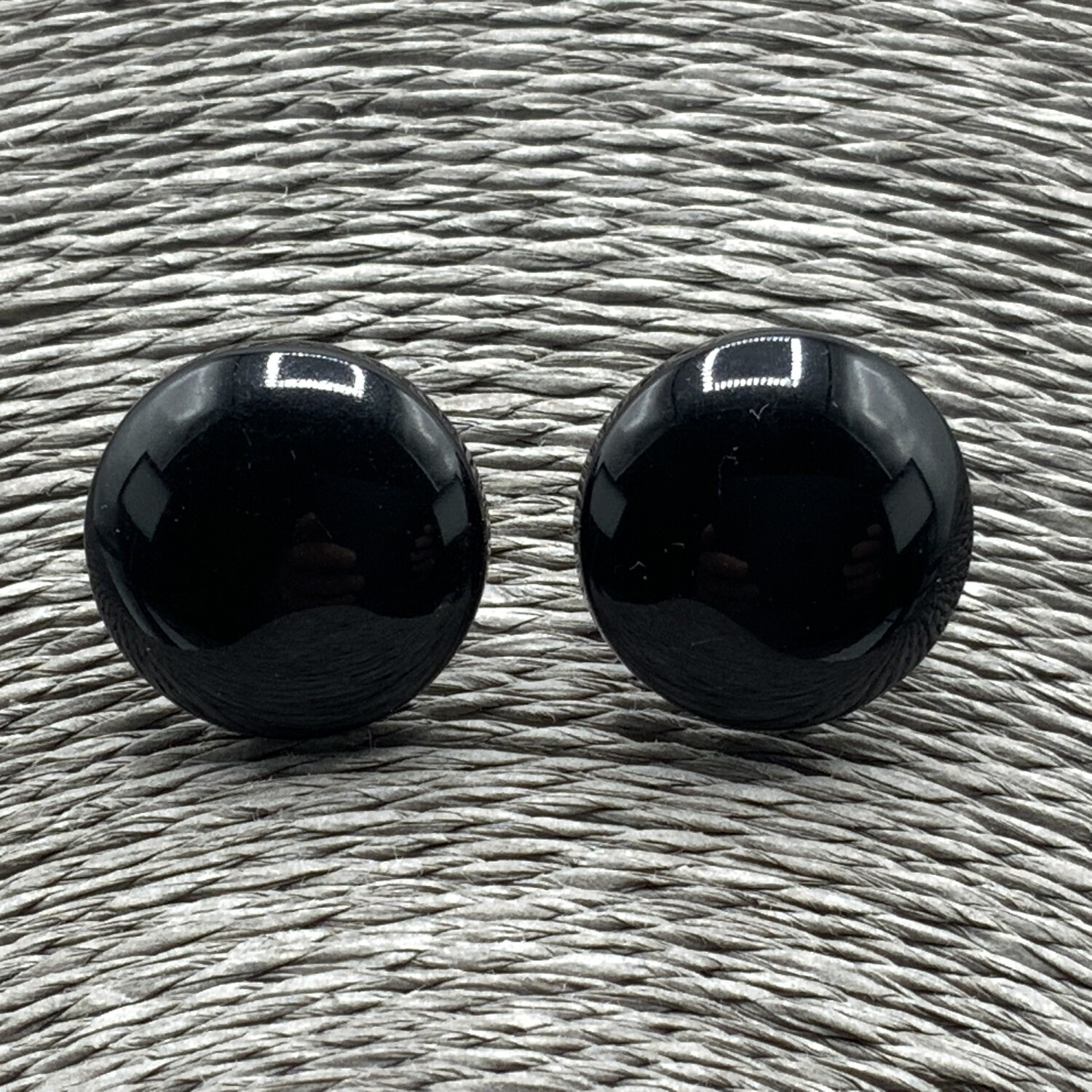 Black Acrylic Button Studs