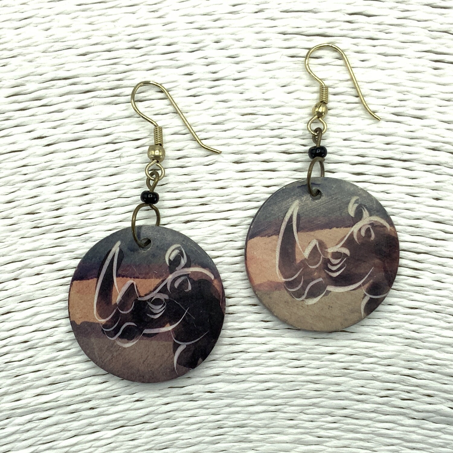 Artisan Handmade Shell Earrings Rhinoceros