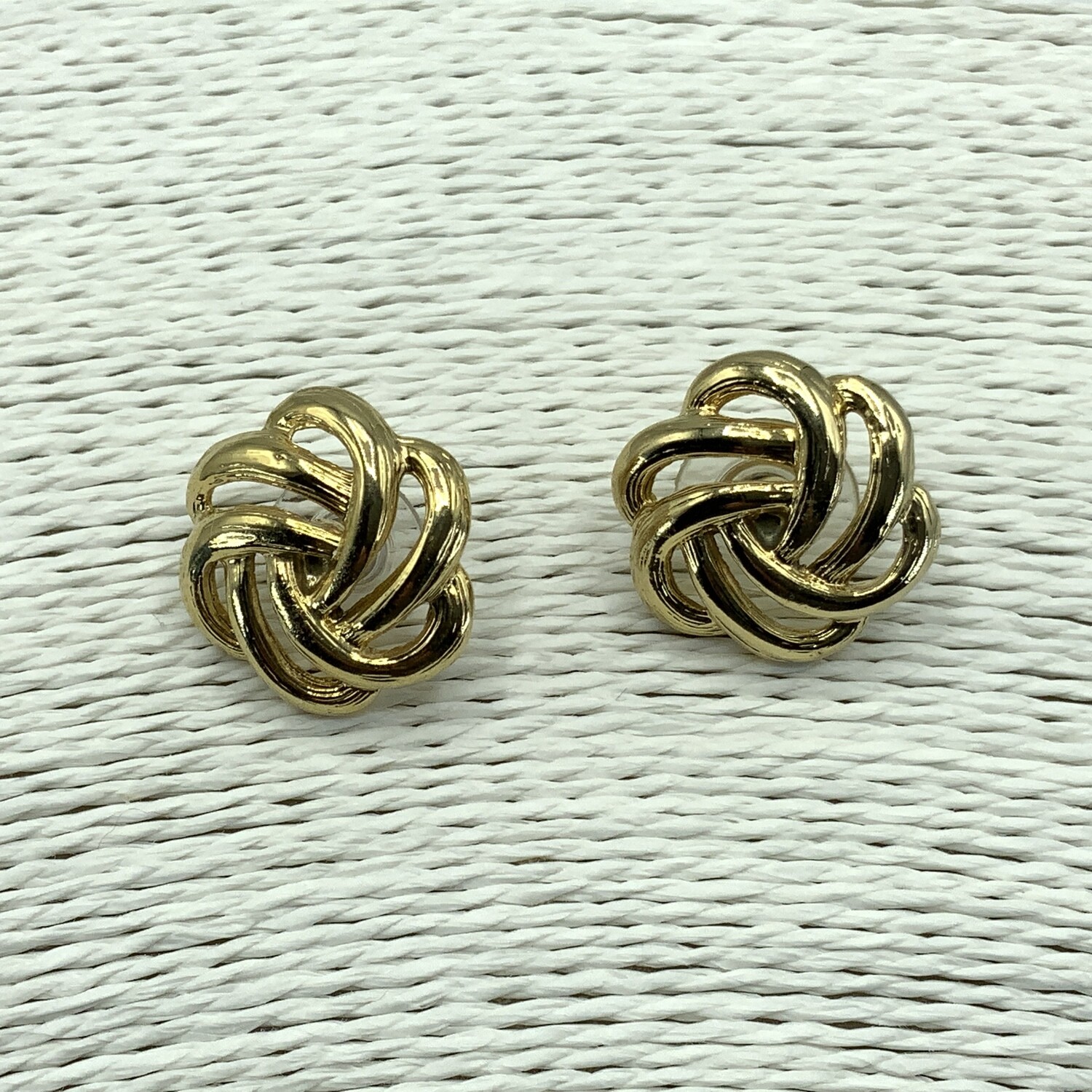 Gold Tone Loose Knot Style Studs