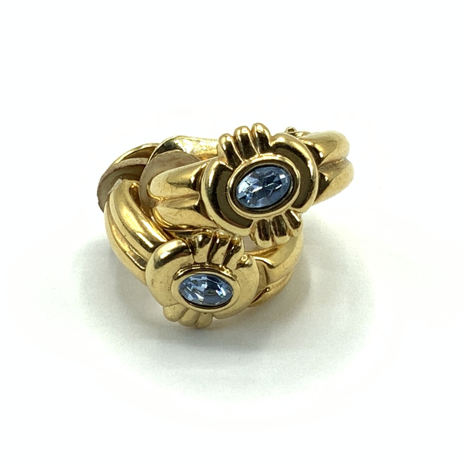 Vintage Half Hoop Gold Tone Clip Earrings
